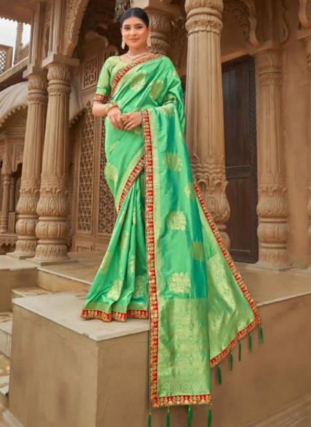 Green Colour Maya Monjolika New Latest Designer Festive Wear Silk Saree Collection 5003